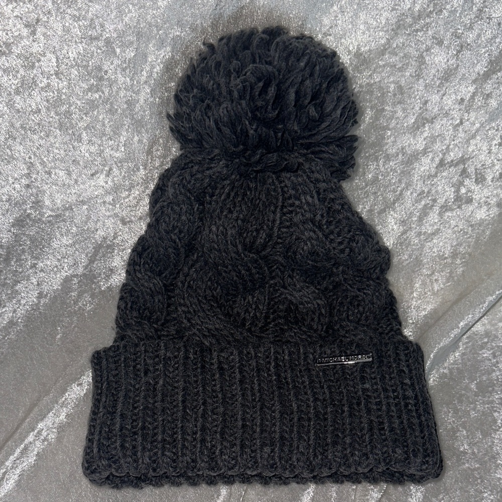 Michael Kors Black Cable Knit Beanie
